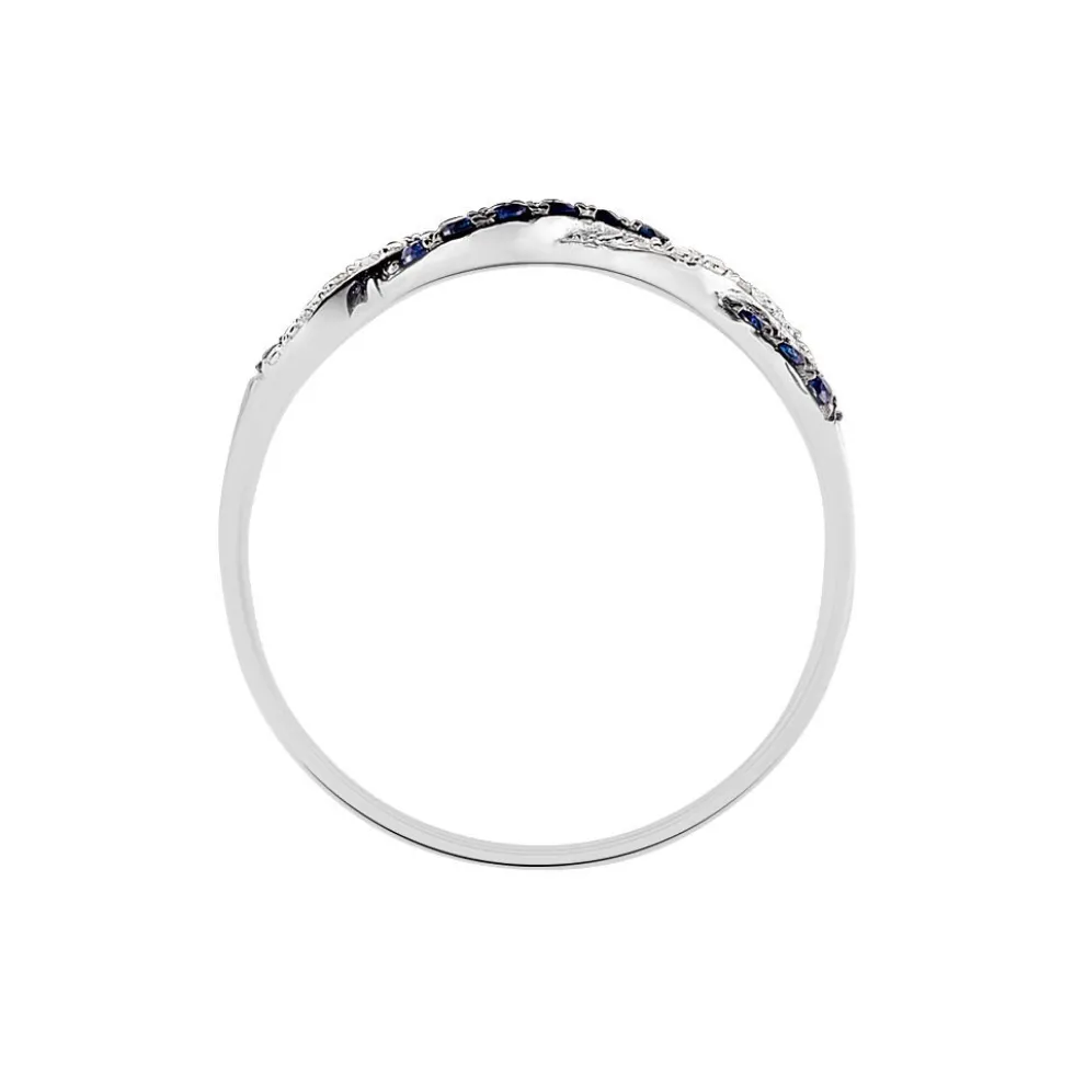 Bague Sofia Or Blanc Saphir Et Diamant