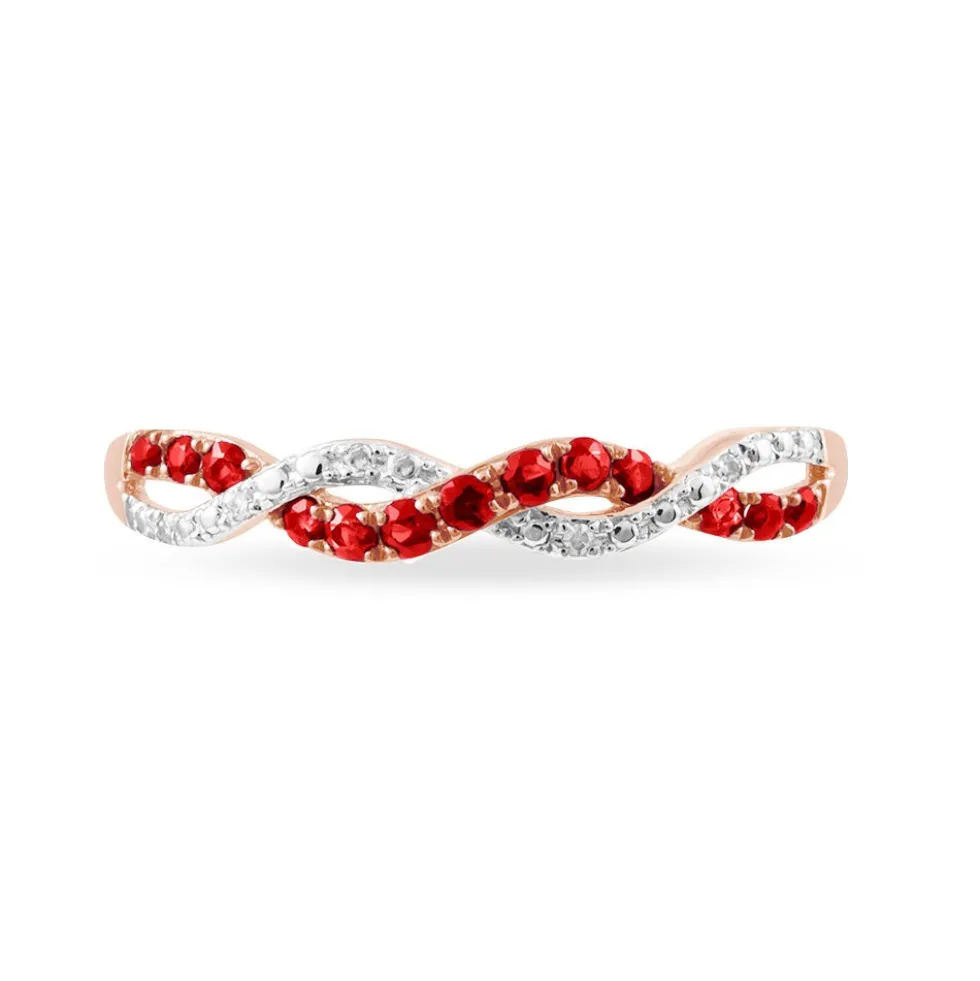 Bague Sofia Or Rose Rubis Et Diamant