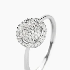 Bague Soleil D'hiver Or Blanc Diamant Divers