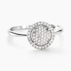 Bague Soleil D'hiver Or Blanc Diamant Divers