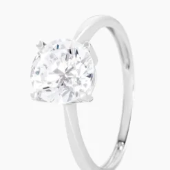 Bague Solitaire Abriel Or Blanc Oxyde De Zirconium