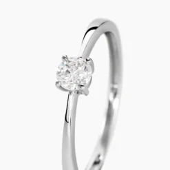 Bague Solitaire Abriel Or Blanc Oxyde De Zirconium
