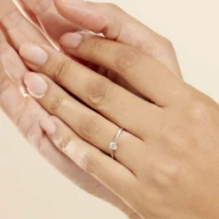 Bague Solitaire Abriel Or Blanc Oxyde De Zirconium