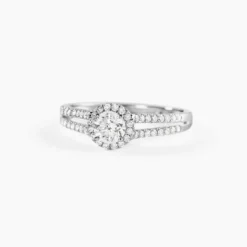 Bague Solitaire Accompagné Sosanna Or Blanc Diamant Synthétique