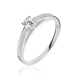 Bague Solitaire Alexandra Or Blanc Diamant