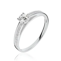 Bague Solitaire Alexandra Or Blanc Diamant