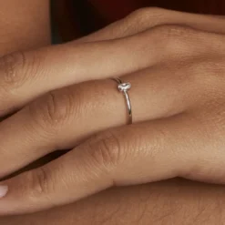 Bague Solitaire Argent Blanc 1er Solitaire Oxyde De Zirconium