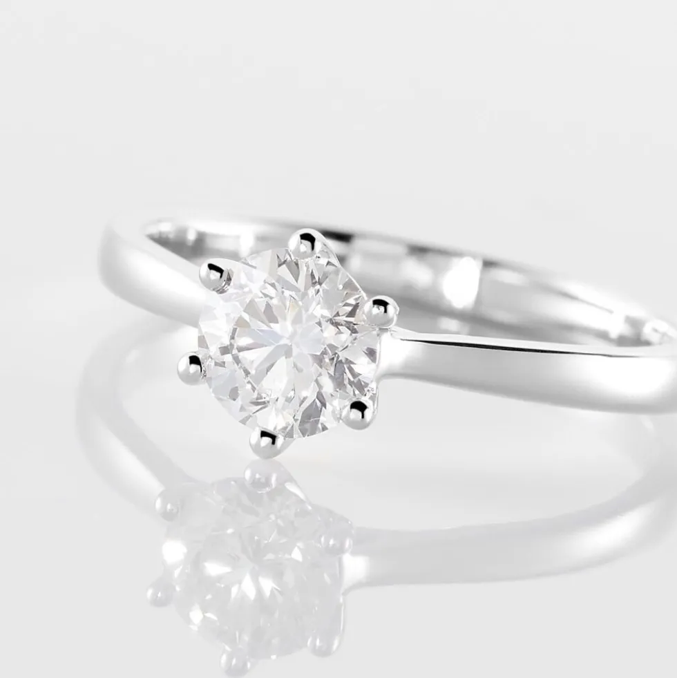 Bague Solitaire Athena Or Blanc Diamant