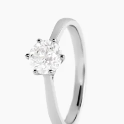 Bague Solitaire Athena Or Blanc Diamant