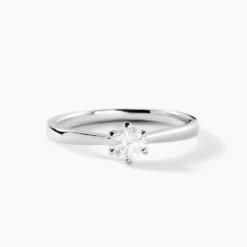 Bague Solitaire Athena Or Blanc Diamant