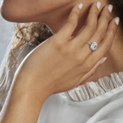 Bague Solitaire Cadmos Argent Blanc Oxyde De Zirconium