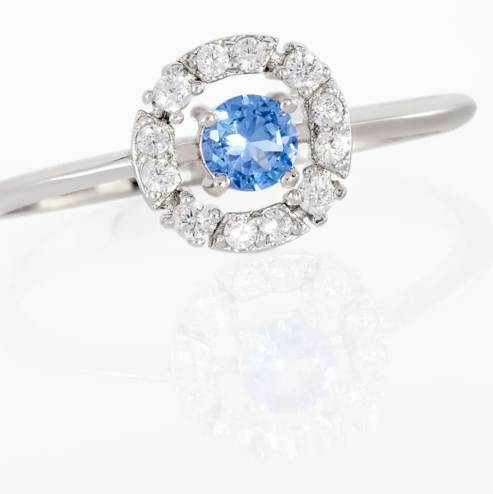 Bague Solitaire Carren Argent Blanc Oxyde De Zirconium
