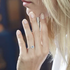 Bague Solitaire Carren Argent Blanc Oxyde De Zirconium