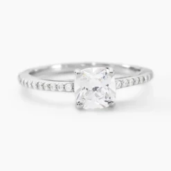 Bague Solitaire Celina Argent Blanc Oxyde De Zirconium