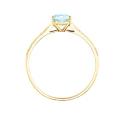 Bague Solitaire Crista Or Jaune Topaze Et Oxyde