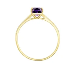 Bague Solitaire Crista Or Jauneamethyste Et Oxyde