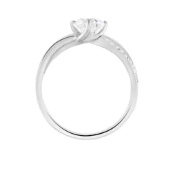 Bague Solitaire Essie Argent Blanc Oxyde De Zirconium