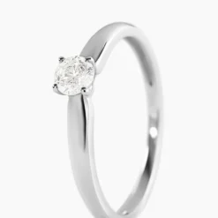 Bague Solitaire Flora Or Blanc Diamant