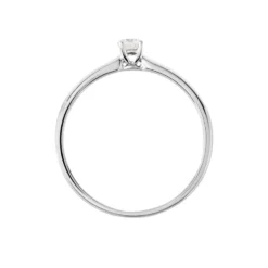 Bague Solitaire Flora Or Blanc Diamant