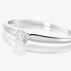 Bague Solitaire Flora Or Blanc Diamant