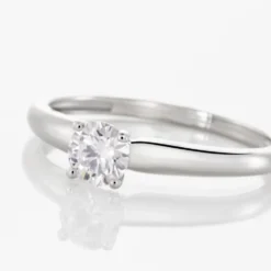 Bague Solitaire Flora Or Blanc Diamant