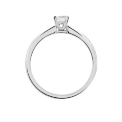 Bague Solitaire Flora Or Blanc Diamant