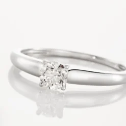 Bague Solitaire Flora Or Blanc Diamant
