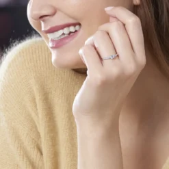 Bague Solitaire Francoise-marie Or Blanc Oxyde De Zirconium