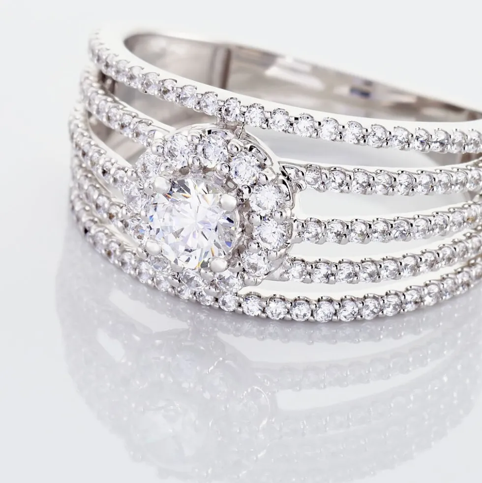 Bague Solitaire Iolente Argent Oxyde De Zirconium