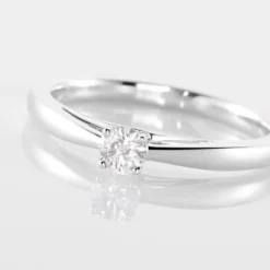 Bague Solitaire Iris Or Blanc Diamant