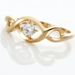 Bague Solitaire Jaume Plaqué Or Oxyde De Zirconium