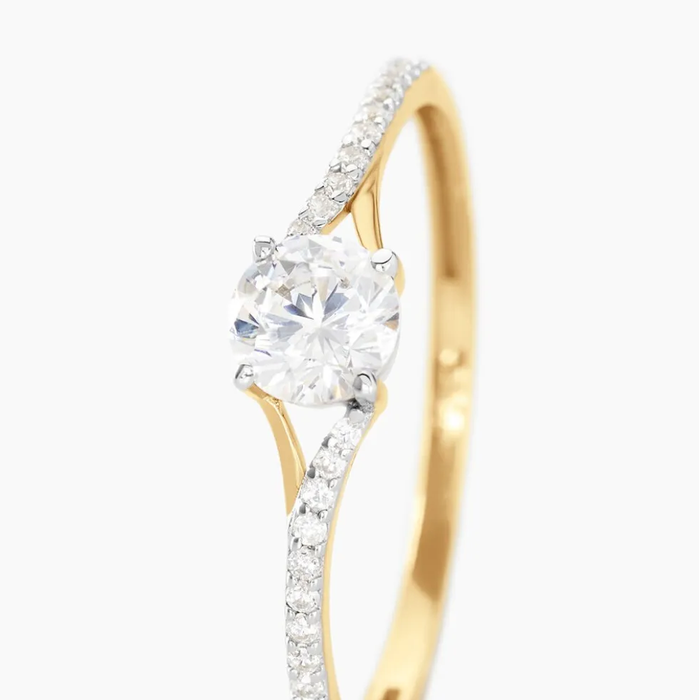 Bague Solitaire Jessa Or Jaune Oxyde De Zirconium
