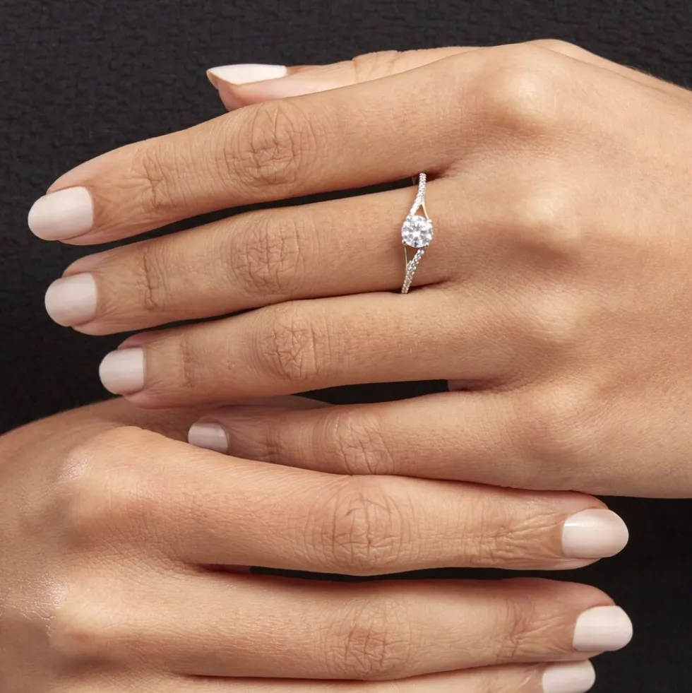 Bague Solitaire Jessa Or Jaune Oxyde De Zirconium
