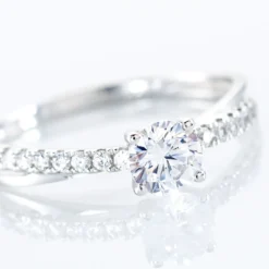 Bague Solitaire Kanel Or Blanc Oxyde De Zirconium