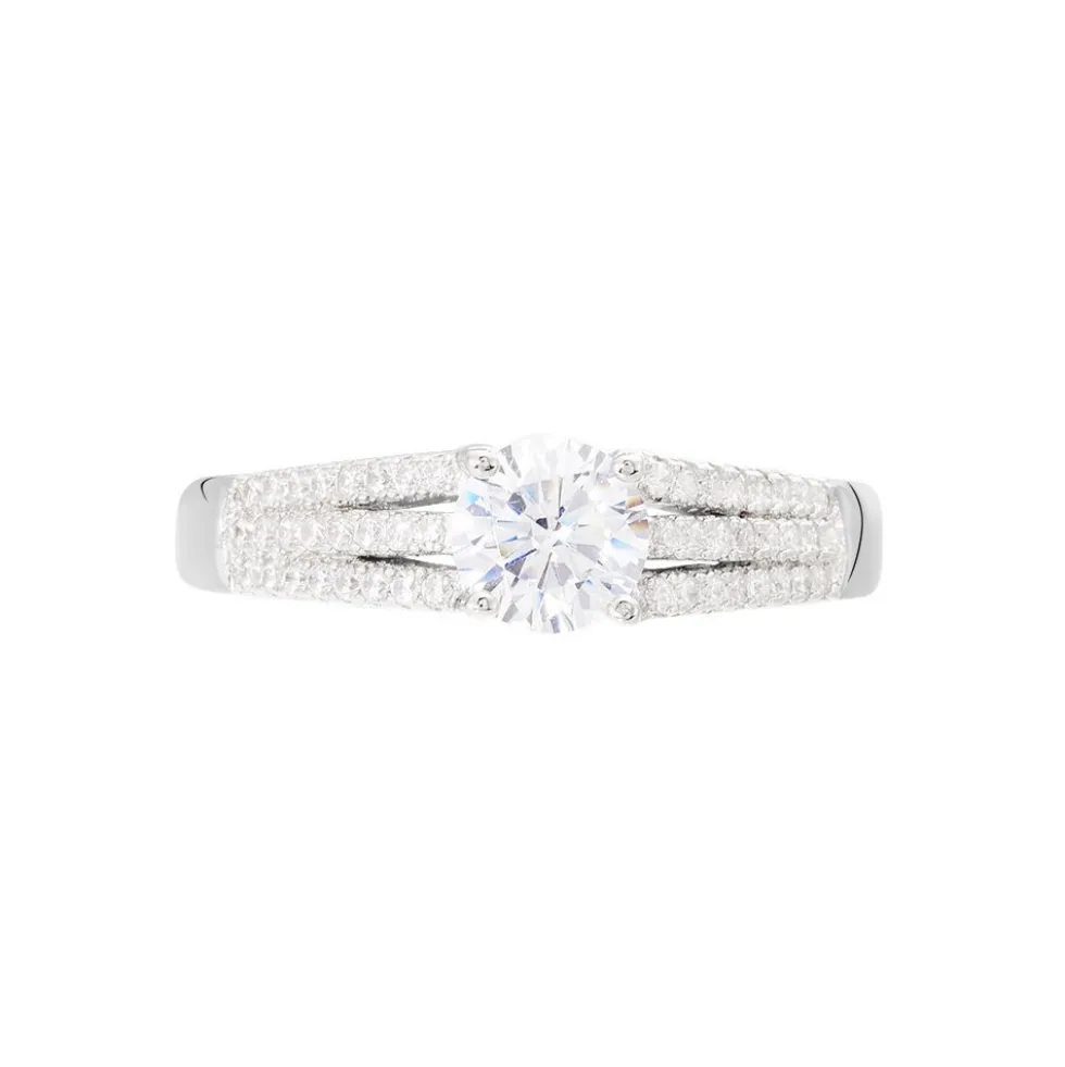 Bague Solitaire Maelline Argent Blanc Oxyde De Zirconium