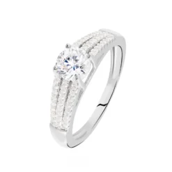 Bague Solitaire Maelline Argent Blanc Oxyde De Zirconium