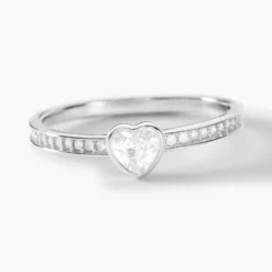 Bague Solitaire Mathylda Argent Blanc Oxyde De Zirconium
