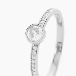 Bague Solitaire Mathylda Argent Blanc Oxyde De Zirconium