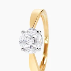 Bague Solitaire Maurena Or Jaune Oxyde De Zirconium