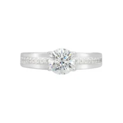 Bague Solitaire Mercan Argent Blanc Oxyde De Zirconium