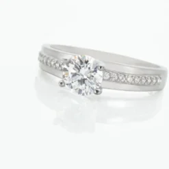Bague Solitaire Mercan Argent Blanc Oxyde De Zirconium