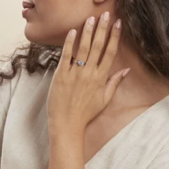 Bague Solitaire Micheline Or Bicolore Oxyde De Zirconium