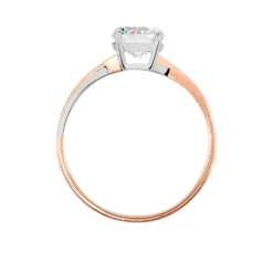 Bague Solitaire Micheline Or Bicolore Oxyde De Zirconium