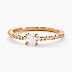 Bague Solitaire Mireilla Plaqué Or Jaune Oxyde De Zirconium