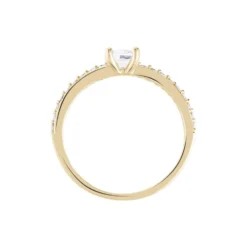 Bague Solitaire Mireilla Plaqué Or Jaune Oxyde De Zirconium
