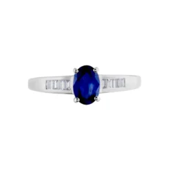 Bague Solitaire Or Blanc Bilel Saphir Et Diamants