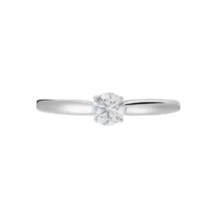 Bague Solitaire Or Blanc Flora Diamant