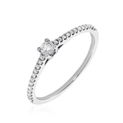 Bague Solitaire Or Blanc Nyala Diamants