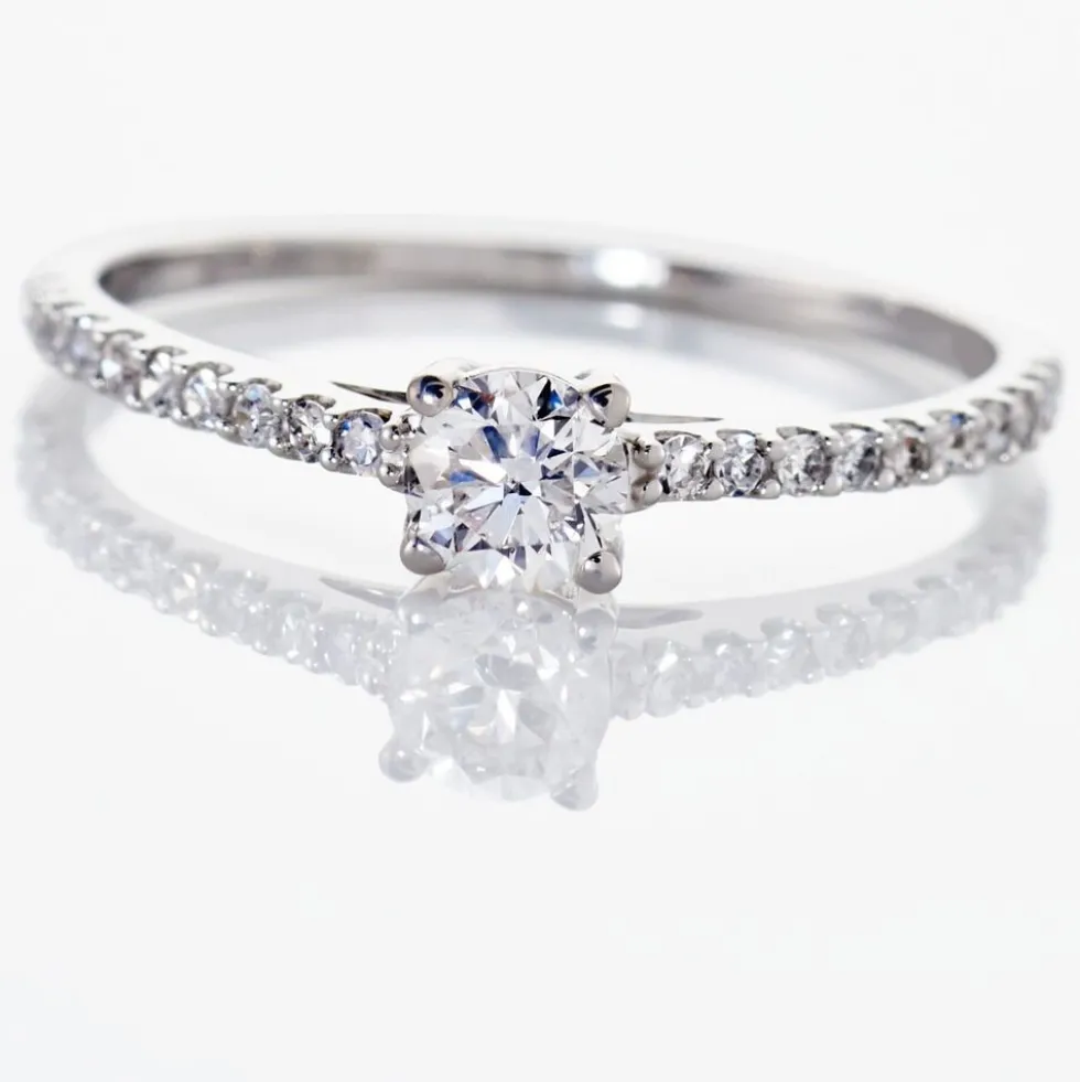 Bague Solitaire Or Blanc Nyala Diamants