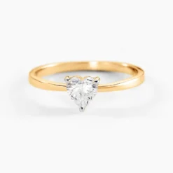Bague Solitaire Or Jaune Idelle Oxyde De Zirconium
